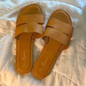 Brown Slip on Sandals. Worn once